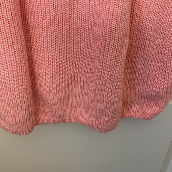 Free Assembly Cowl Neck 3X Pleated Shoulder Sweater Midi Dress Pink - Picture 15 of 15